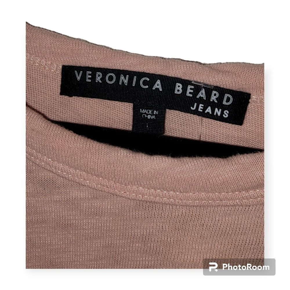 Veronica Beard Jeans Pink Hi Low 100% Cotton T size Large - Picture 3 of 3
